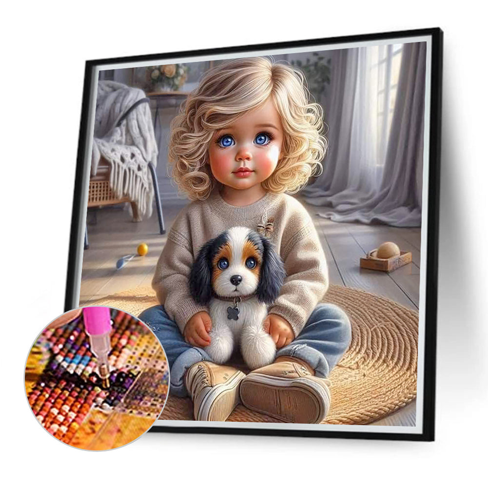 Diamond Painting - Full Round - Cute big-eyed girl (40*40CM)