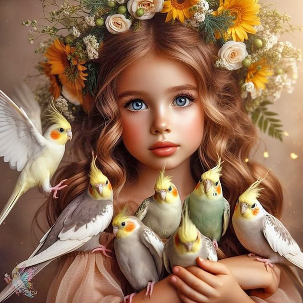 Diamond Painting - Full Round - Cute big-eyed girl (40*40CM)