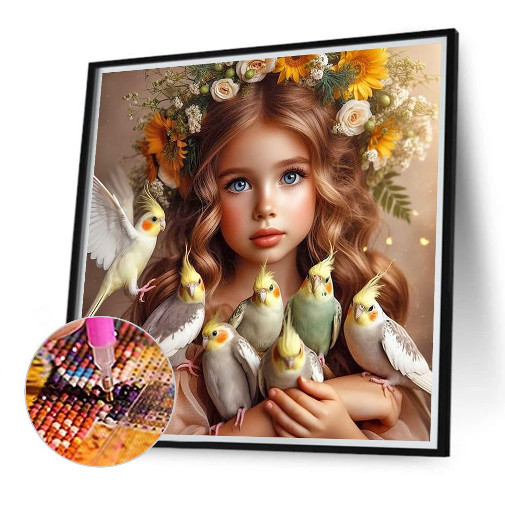 Diamond Painting - Full Round - Cute big-eyed girl (40*40CM)