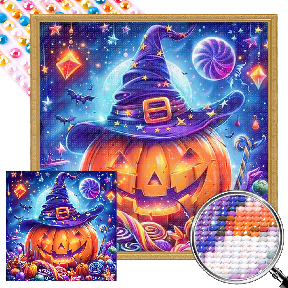 AB Diamond Painting - Full Round - Halloween Pumpkin And Candy (40*40CM)