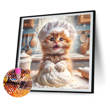 4pcs Round Diamond Painting Set - Cat Series (40*40CM)