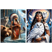 Load image into Gallery viewer, 2pcs Round Diamond Painting Set - Indian (30*40CM)
