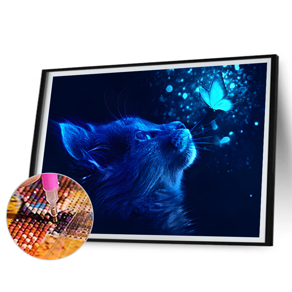 2pcs Round Diamond Painting Set - Cat (40*30CM)