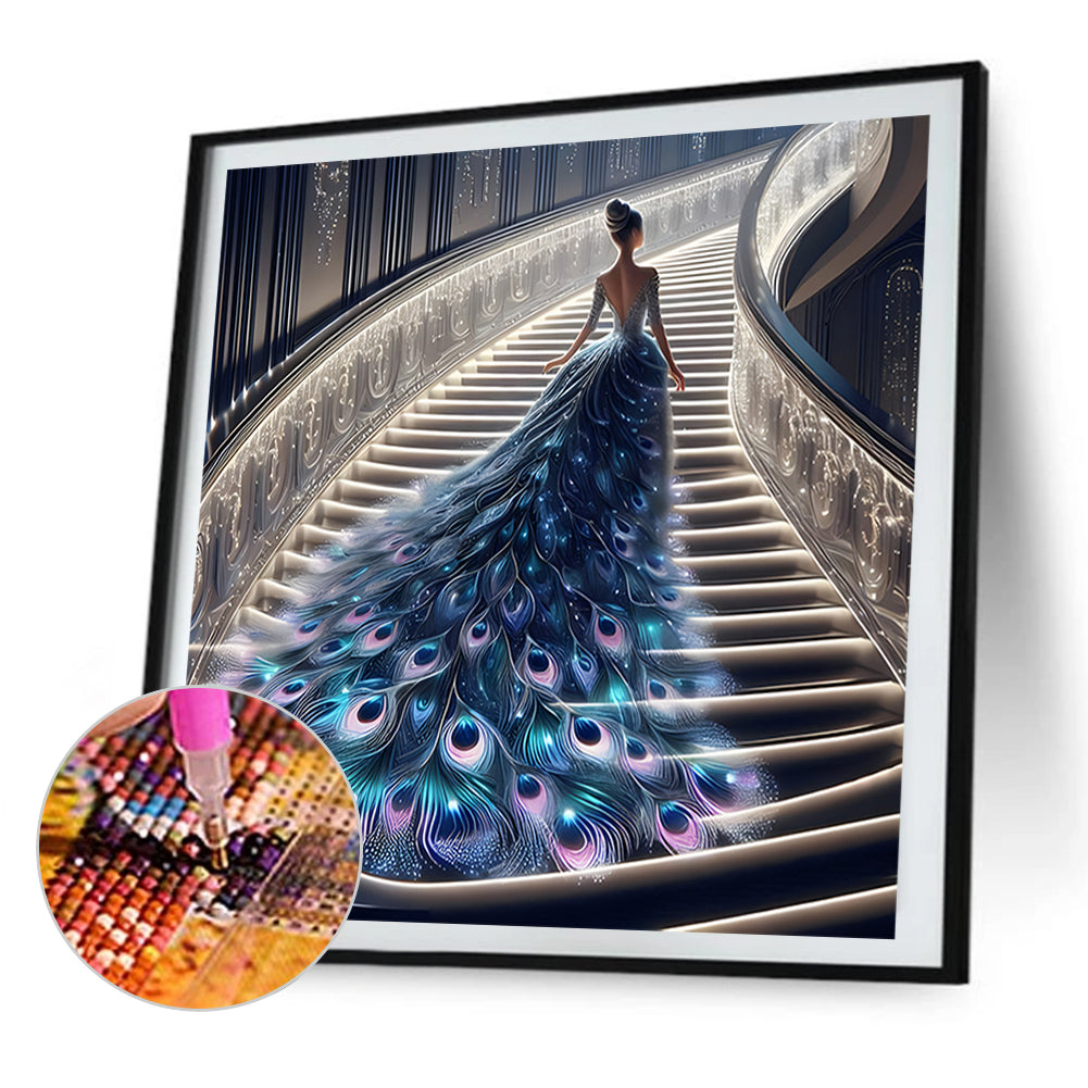 2pcs Round Diamond Painting Set - Skirt girl (40*40CM)