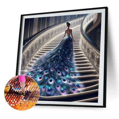 2pcs Round Diamond Painting Set - Skirt girl (40*40CM)