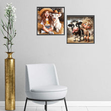 Load image into Gallery viewer, 2pcs Round Diamond Painting Set - Farm children (30*30CM)
