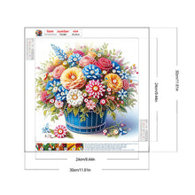 Load image into Gallery viewer, Diamond Painting - Partial Special Shaped - Colorful Flowers In A Basket (30*30CM)

