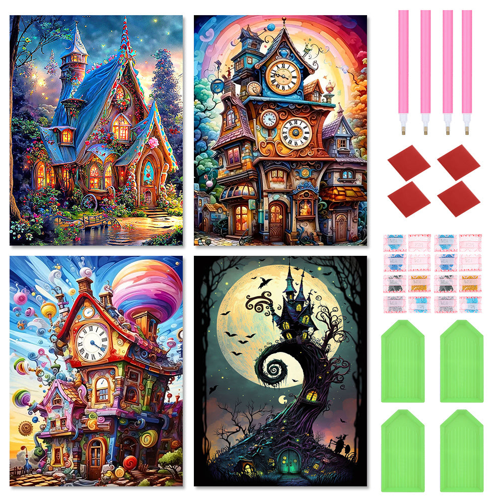 Diamond Painting - Full Round - Abstract Hut Series (30*40CM)