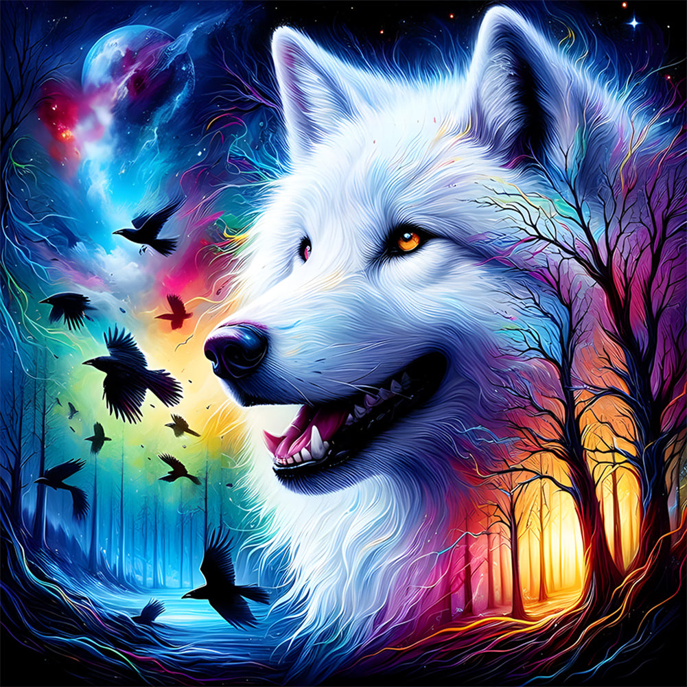 4pcs Round Diamond Painting Set - Wolf Series (30*40CM)