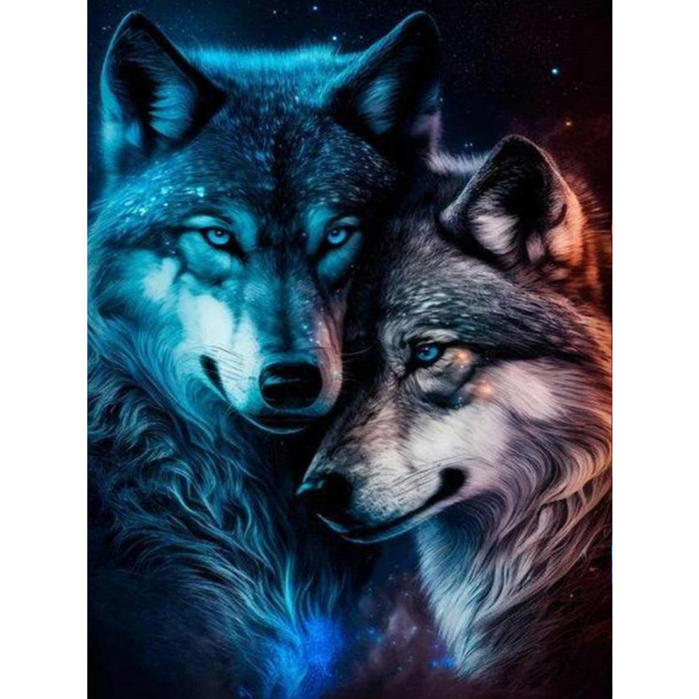 4pcs Round Diamond Painting Set - Wolf Series (30*40CM)