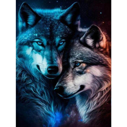 4pcs Round Diamond Painting Set - Wolf Series (30*40CM)