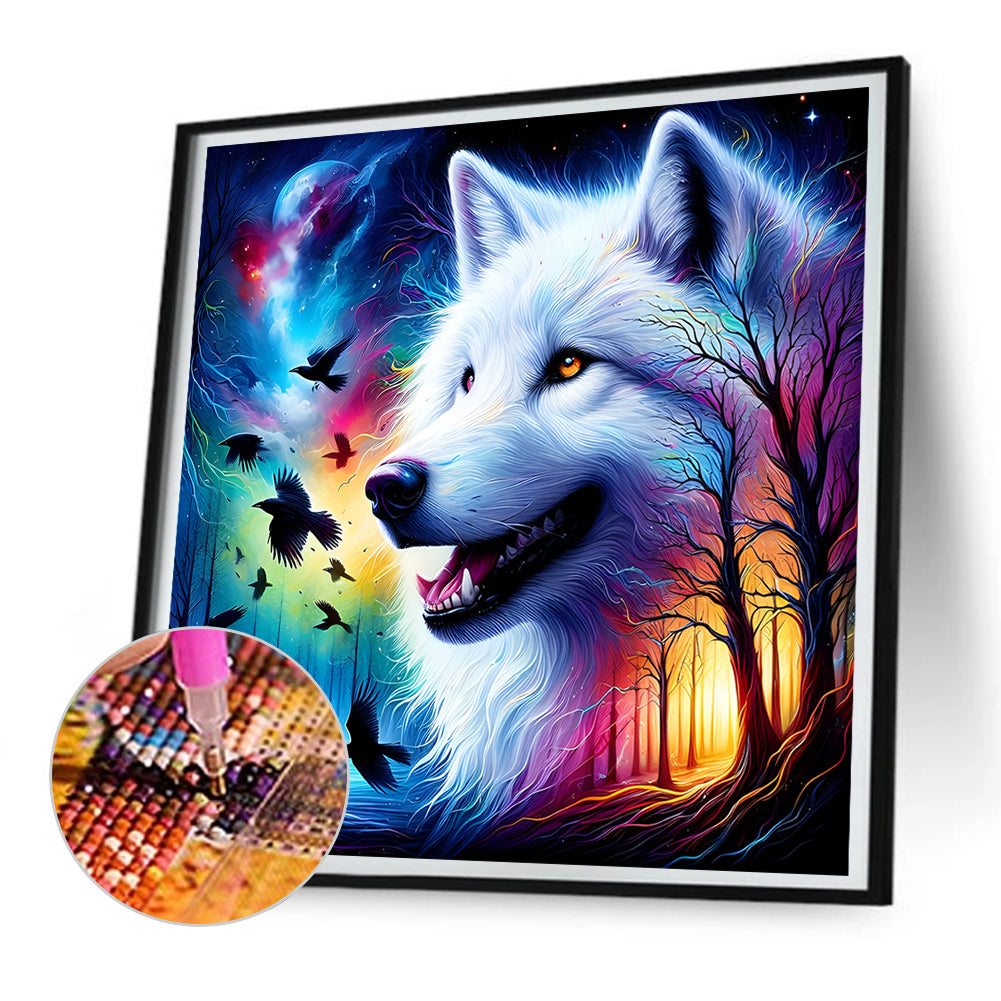 4pcs Round Diamond Painting Set - Wolf Series (30*40CM)
