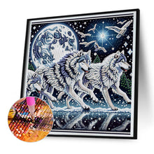 Load image into Gallery viewer, Diamond Painting - Partial Special Shaped - Moonlight wolf pack (30*30CM)
