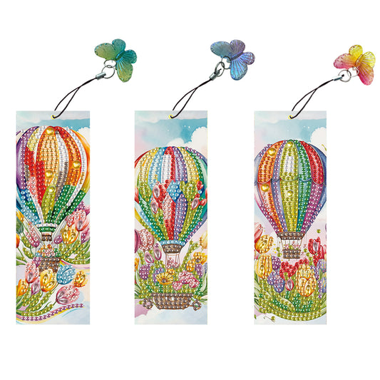 3Pcs Special Shape Hot Air Balloon 5D DIY Diamond Painting Bookmark