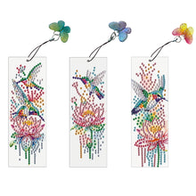 Load image into Gallery viewer, 3Pcs Special Shape Bird Flower 5D DIY Diamond Painting Bookmark with Pendants
