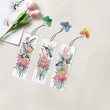 Load image into Gallery viewer, 3Pcs Special Shape Bird Flower 5D DIY Diamond Painting Bookmark with Pendants
