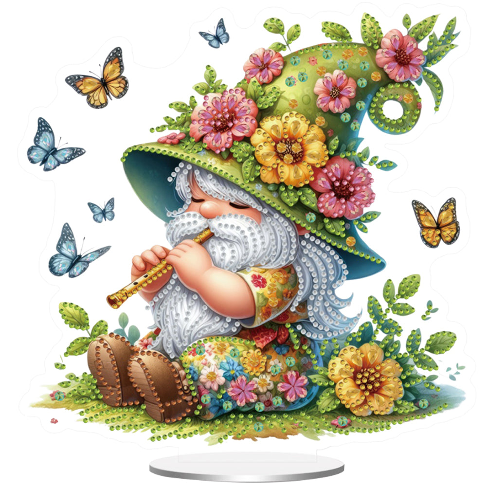 Acrylic Special Shape Flute Gnome 5D DIY Diamond Painting Desktop Ornaments