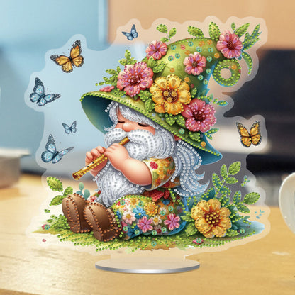 Acrylic Special Shape Flute Gnome 5D DIY Diamond Painting Desktop Ornaments