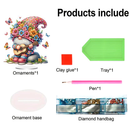 Acrylic Special Shape Guitar Gnome 5D DIY Diamond Painting Desktop Ornaments