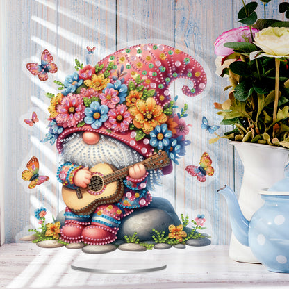 Acrylic Special Shape Guitar Gnome 5D DIY Diamond Painting Desktop Ornaments