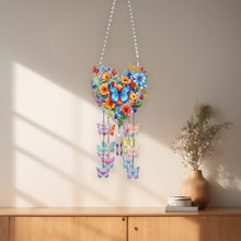 Load image into Gallery viewer, Acrylic Double Sided Flower Heart Crystal Wind Chimes Pendant Kit for Wall Decor
