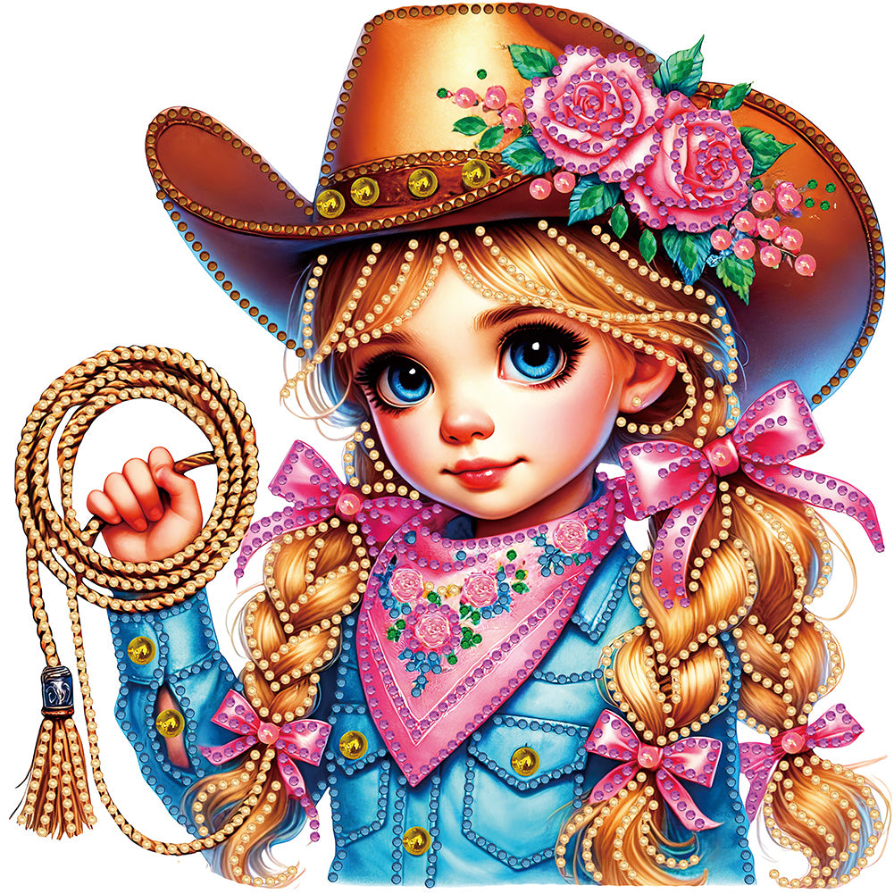 Diamond Painting - Partial Special Shaped - cowgirl (30*30CM)