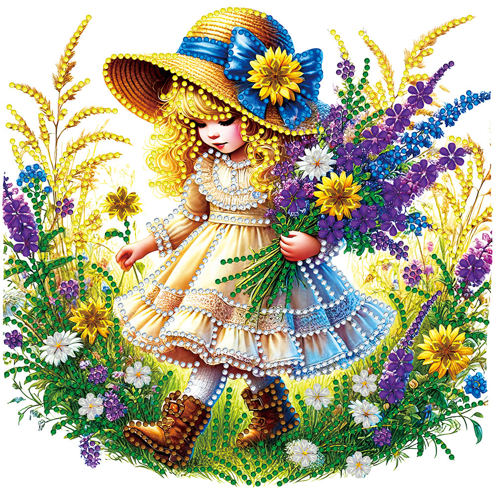 Diamond Painting - Partial Special Shaped - cowgirl (30*30CM)