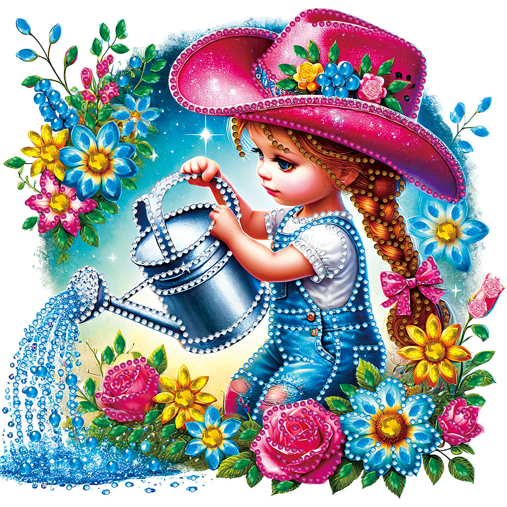 Diamond Painting - Partial Special Shaped - cowgirl (30*30CM)