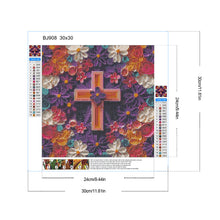 Load image into Gallery viewer, Diamond Painting - Full Round - Paper flower cross (30*30CM)
