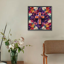 Load image into Gallery viewer, Diamond Painting - Full Round - Paper flower cross (30*30CM)
