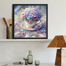 Load image into Gallery viewer, Diamond Painting - Full Round - Crystal porcelain cup bouquet (40*40CM)
