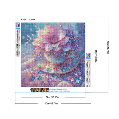 Diamond Painting - Full Round - Crystal porcelain cup flower (40*40CM)