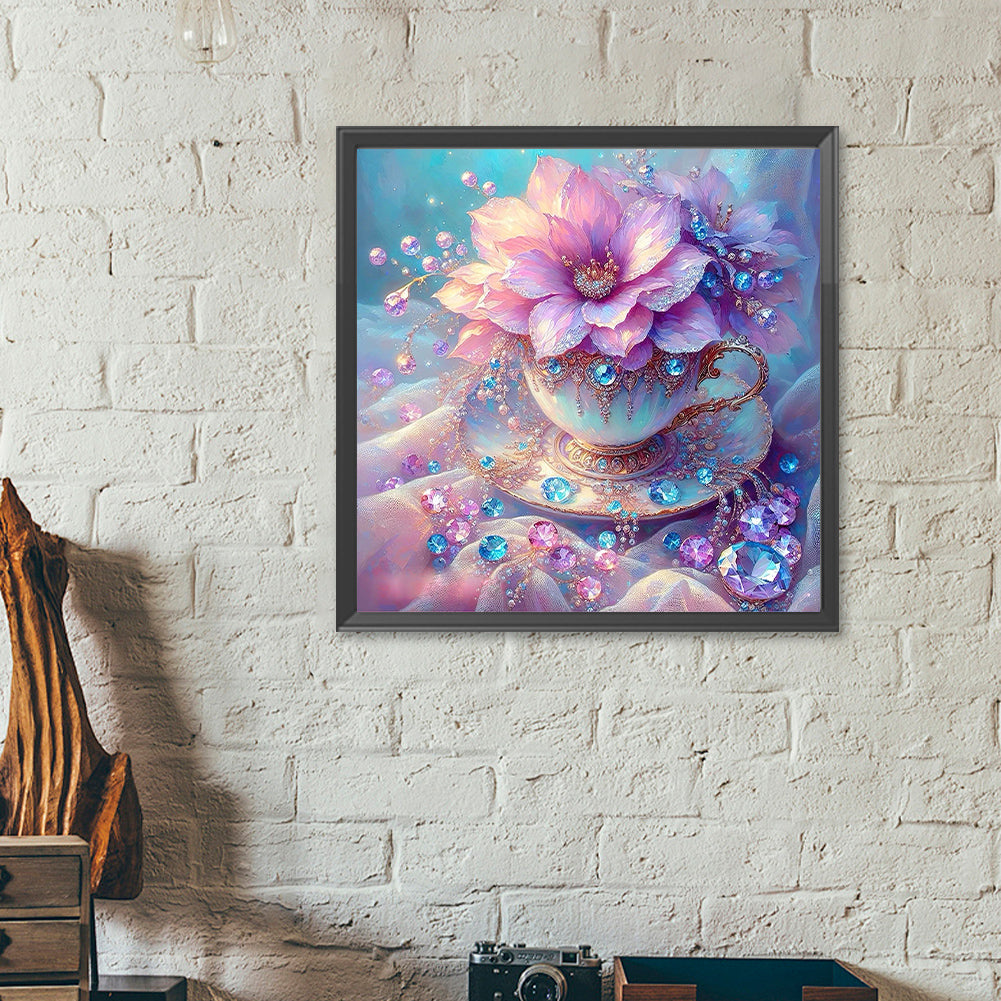 Diamond Painting - Full Round - Crystal porcelain cup flower (40*40CM)