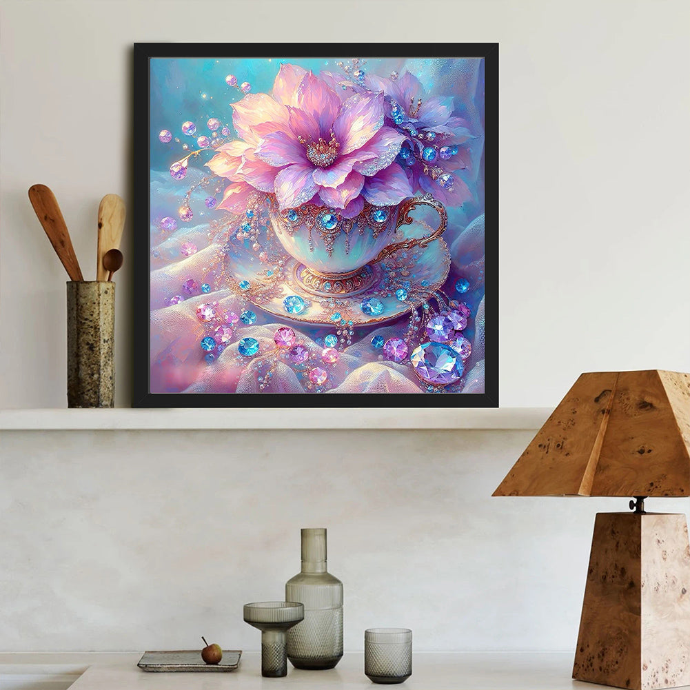 Diamond Painting - Full Round - Crystal porcelain cup flower (40*40CM)