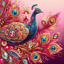 Load image into Gallery viewer, Diamond Painting - Full Round - Red golden peacock (40*40CM)
