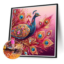Load image into Gallery viewer, Diamond Painting - Full Round - Red golden peacock (40*40CM)
