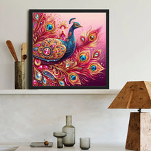 Load image into Gallery viewer, Diamond Painting - Full Round - Red golden peacock (40*40CM)
