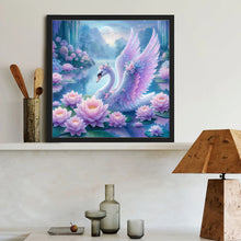 Load image into Gallery viewer, Diamond Painting - Full Round - Lotus pond white swan (40*40CM)
