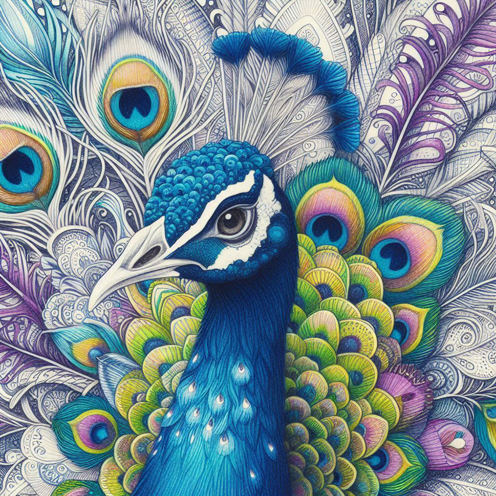 Diamond Painting - Full Round - Peacock (40*40CM)