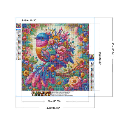 Diamond Painting - Full Round - Bouquet bird (40*40CM)