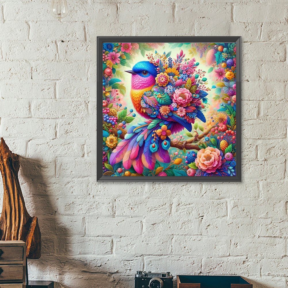 Diamond Painting - Full Round - Bouquet bird (40*40CM)