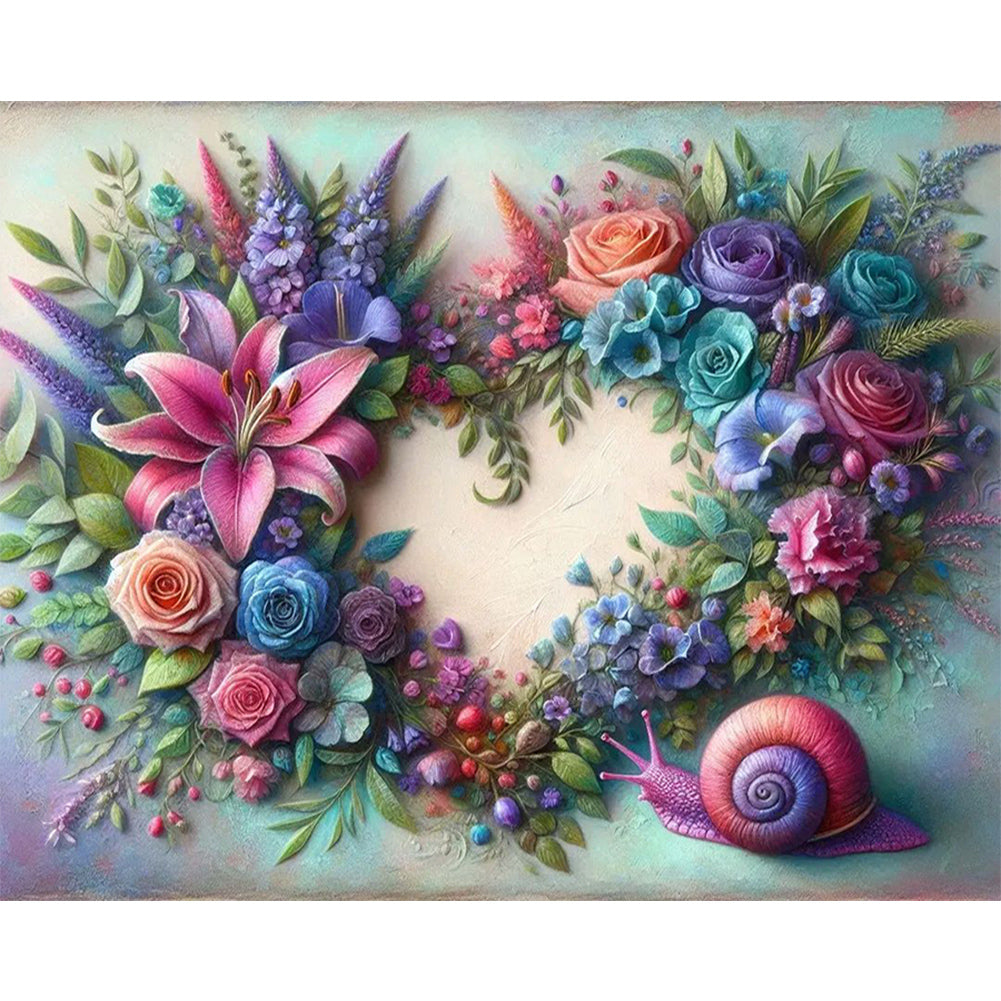 Diamond Painting - Full Round - Love wreath snail (50*40CM)