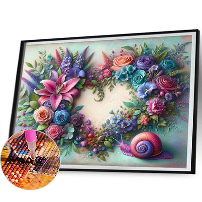 Diamond Painting - Full Round - Love wreath snail (50*40CM)