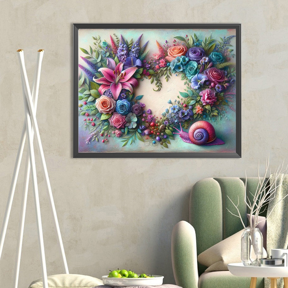 Diamond Painting - Full Round - Love wreath snail (50*40CM)