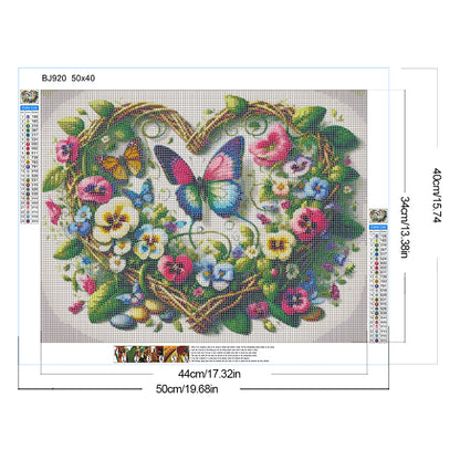 Diamond Painting - Full Round - Love wreath butterfly (50*40CM)