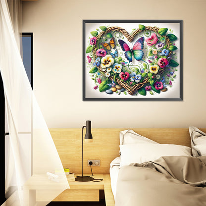 Diamond Painting - Full Round - Love wreath butterfly (50*40CM)