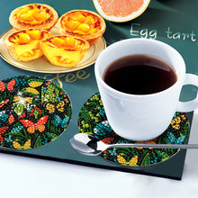 Load image into Gallery viewer, 8Pcs Wooden Butterfly DIY Coaster Diamond Dot Kits Round Diamond Art Coasters
