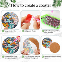 Load image into Gallery viewer, 8Pcs Wooden Butterfly DIY Coaster Diamond Dot Kits Round Diamond Art Coasters

