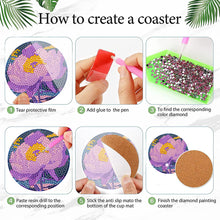 Load image into Gallery viewer, 8Pcs Wooden Butterfly DIY Coaster Diamond Dot Kits Round Diamond Art Coasters
