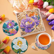 Load image into Gallery viewer, 8Pcs Wooden Butterfly DIY Coaster Diamond Dot Kits Round Diamond Art Coasters
